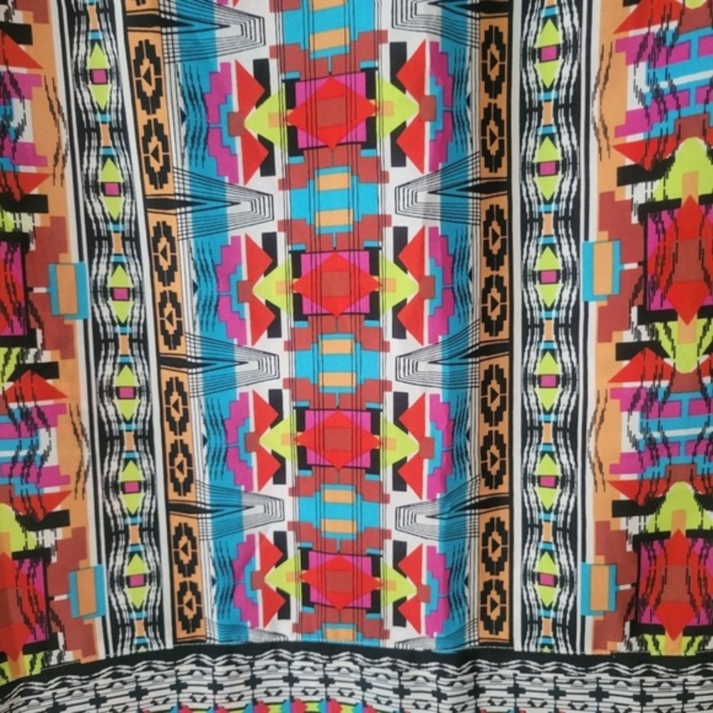 Laundry by Design Multi-Color Geometric Tunic Dress Size 6 | Boho Tribal Shift - Picture 6 of 8